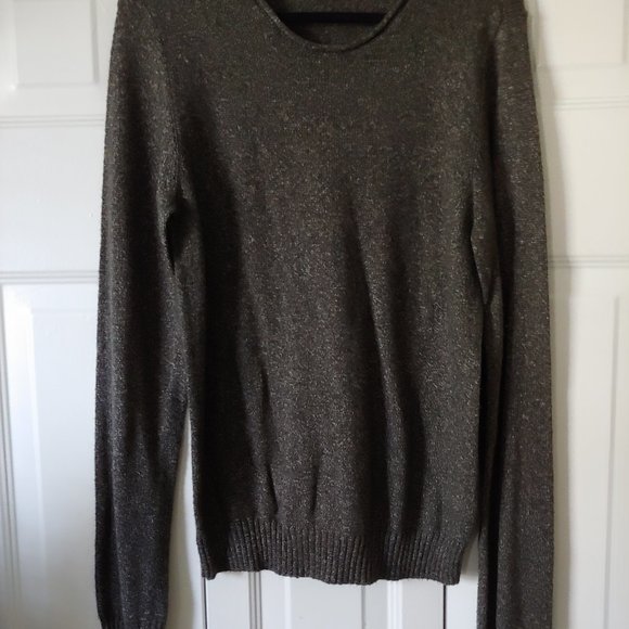 Olive Green (tweed speckle) Crew Neck Sweater Size Medium by Hollister - Picture 3 of 7